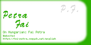 petra fai business card